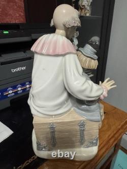 Rare Nao By Lladro #701 Lesson Of Music 12 Inch Porcelain Figure Clown & Boy