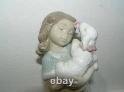 Rare Nao By Lladro Girl Holding Lamb Petal Pals #1498 Pretty Figure Lovely