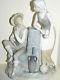 Rare Nao By Lladro Large Double Figure Girl & Boy Water Pump Grape Tasters 0195