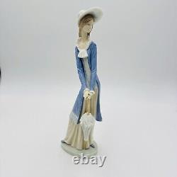 Rare Nao By Lladro Spain Porcelain Large Retired Girl With Umbrella Figurine 12