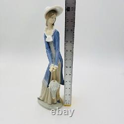 Rare Nao By Lladro Spain Porcelain Large Retired Girl With Umbrella Figurine 12