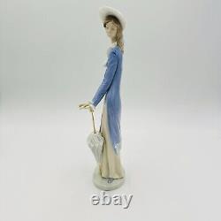 Rare Nao By Lladro Spain Porcelain Large Retired Girl With Umbrella Figurine 12