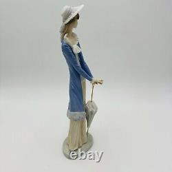 Rare Nao By Lladro Spain Porcelain Large Retired Girl With Umbrella Figurine 12