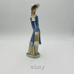 Rare Nao By Lladro Spain Porcelain Large Retired Girl With Umbrella Figurine 12