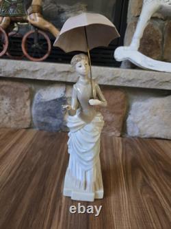 Rare Retired Nao Lladro Figurine 13 Lady With Umbrella Parosol Spain Mint