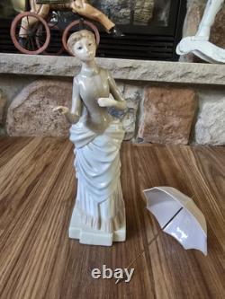 Rare Retired Nao Lladro Figurine 13 Lady With Umbrella Parosol Spain Mint