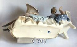 Rare Vintage Lladro Porcelain Figurine 5176 Flapper Art Deco Lady on Divan Sofa