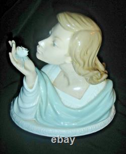 Rare Vintage Nao by Lladro Girl Smelling Rose #321 70's Porcelain Figurine! 