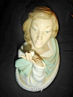 Rare Vintage Nao by Lladro Girl Smelling Rose #321 70's Porcelain Figurine! 