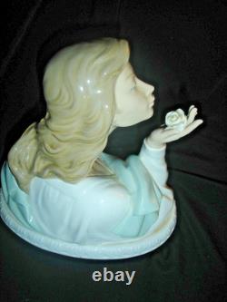Rare Vintage Nao by Lladro Girl Smelling Rose #321 70's Porcelain Figurine! 
