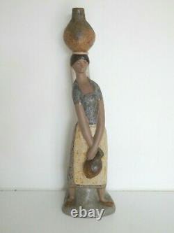 Rare retired large 46 cm tall Gres Lladro Water carrier figure 1971-74 backstamp