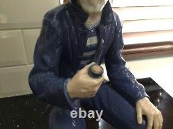 Retired Large Lladro Spain 14.5 Nao Figure 262 Old Sailor Fisherman With Pipe