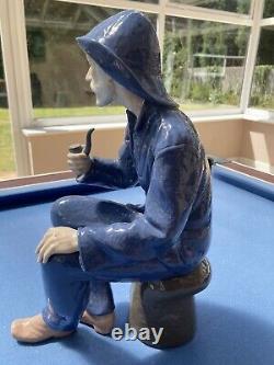 Retired Large Nao / Lladro Figure 262 Old Fisherman Sailor With Pipe