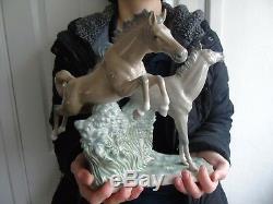 Retired Lladro Nao Porcelain Group Figurine Wild Stallions by Regino Torrijos