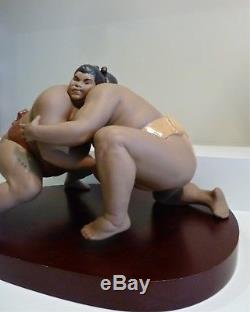 Retired Lladro Test of Strength Sumo Wrestlers Very Rare No. 341 of 1000