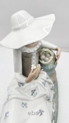 Retired NAO by Lladro Figurine Languid Lady Seated with Flowers Fruit Basket
