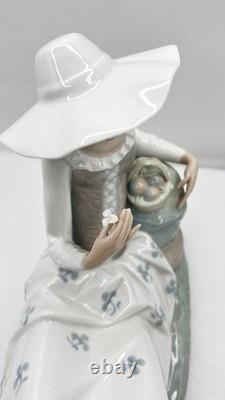 Retired NAO by Lladro Figurine Languid Lady Seated with Flowers Fruit Basket