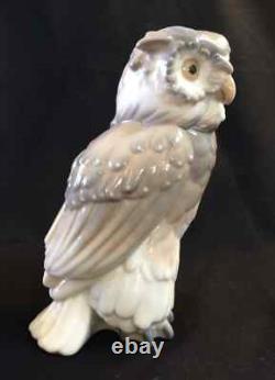 SERIOUS COLLECTORS- Mid 1980's NAO Lladro Short Eared Owl-Porcelain Figure Gray