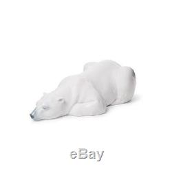 SNOW KING Lladro Polar Bear Lying Down Sleeping Ornament SALE FROM £220