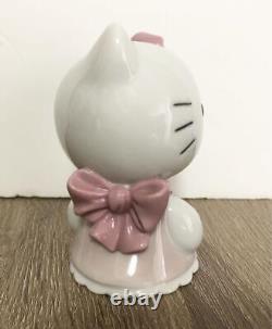 Sanrio Lladro Nao Hello Kitty Figure Ribbon Collection Pink Dress Japan Used (K)