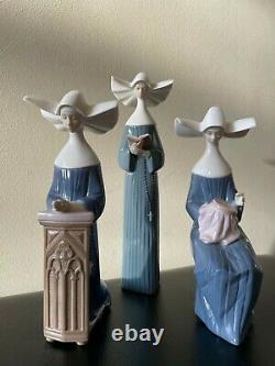 Set of 3 Lladro Figurines Nuns including retired. Great condition see note