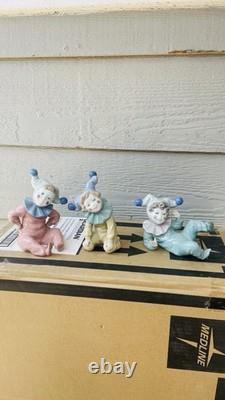 Set of 3 Lladro Nao Jester Figurines 01065, 01066, 01067 Jingles Jangles Joy