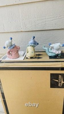 Set of 3 Lladro Nao Jester Figurines 01065, 01066, 01067 Jingles Jangles Joy
