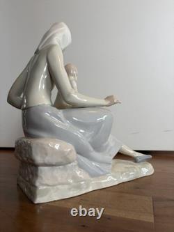 Spanish Porcelain Figurine Mother with Child and Goose Valencia Style 33cm High Gloss