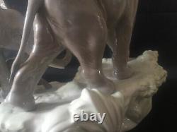 Stunning Very Large Lladro Porcelain Figure Elephants Walking L12m