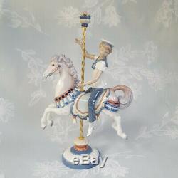 Stunning Vintage Retired Large Lladro Boy on a Carousel Figurine VGC