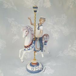 Stunning Vintage Retired Large Lladro Boy on a Carousel Figurine VGC