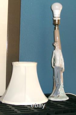 Super Rare Vintage 1969 Nao Lladro Porcelain Figural Table Lamp Young Man withBook