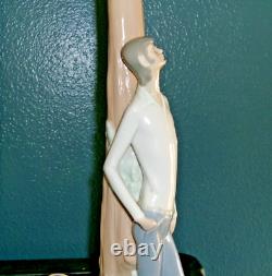 Super Rare Vintage 1969 Nao Lladro Porcelain Figural Table Lamp Young Man withBook