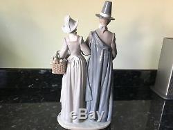 Superb And Rare Lladro Figurine Pilgrim Couple Ref. 5734