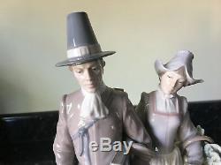 Superb And Rare Lladro Figurine Pilgrim Couple Ref. 5734