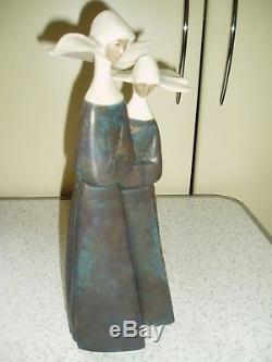 Superb Large Lladro Figurine'nuns' 12075 Gres Finish Boxed