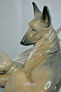 Superb Lladro Dog German Shepherd With Pup Ref 4731