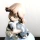 Timeless Lladro NAO Figurine'Girl Holding Sleepy Puppy' Spain Porcelain 7.5