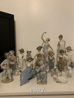Used. Collection Of 13 nao/lladro figurines and 4 Geese Excellent Condition