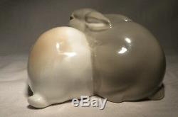 VINTAGE LLADRO RABBIT COUPLE 01000279 c. 1962 RARE