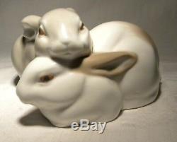 VINTAGE LLADRO RABBIT COUPLE 01000279 c. 1962 RARE