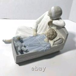 VINTAGE Lladro NAO large figure porcelain The Cradle Mother And Child Withteddy