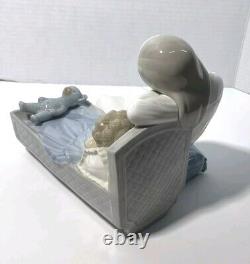 VINTAGE Lladro NAO large figure porcelain The Cradle Mother And Child Withteddy