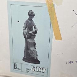 VTG 1982 Retired Nao Lladro 11 Mother Brushing Girls Hair Porcelain Figure #349