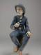 VTG NAO Lladro THE MARINER Old Fisherman Sailor Seated Smoking Pipe #262 15.5
