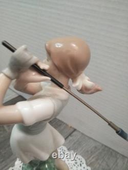 VTG. NAO Nao Ceramic Doll Figurine Lladro Sister Brand Golf Girl (9.5 TALL)