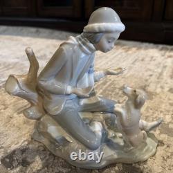 VTG NAO Porcelain Figurine #140, Lesson For The Dog, Made In Spain