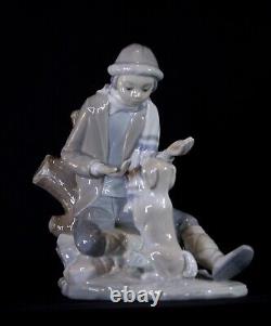 VTG NAO Porcelain Figurine #140, Lesson For The Dog, Made In Spain