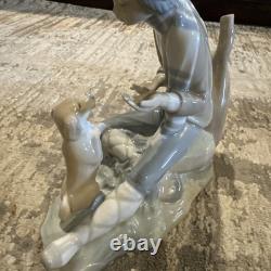 VTG NAO Porcelain Figurine #140, Lesson For The Dog, Made In Spain
