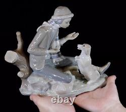 VTG NAO Porcelain Figurine #140, Lesson For The Dog, Made In Spain